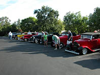 Roadsters getting ready for morning run up Kings River