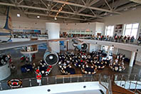 View of buffet lunch, under the wing of Air Force One.