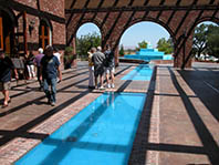 Reflection pond within inter courtyard at Robert Hall Winery