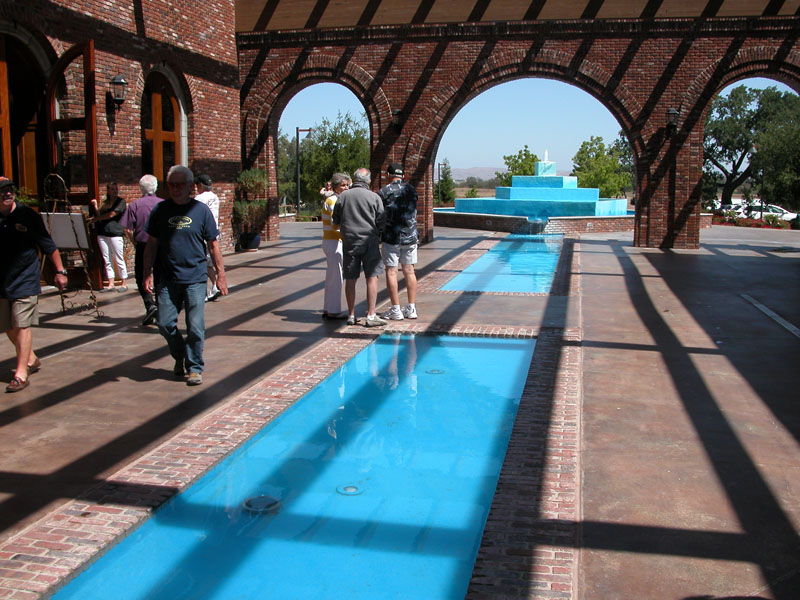 Reflection pond within inter courtyard at Robert Hall Winery