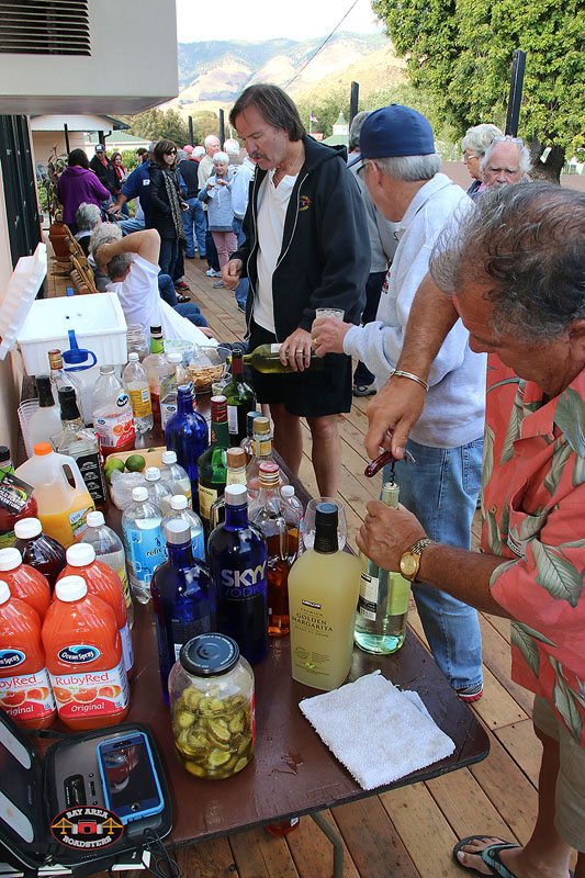 Our famous deck party is always open for a little tune up before dinne